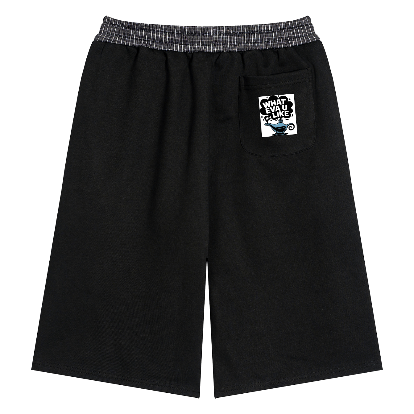 Unisex Plaid Waistband Shorts