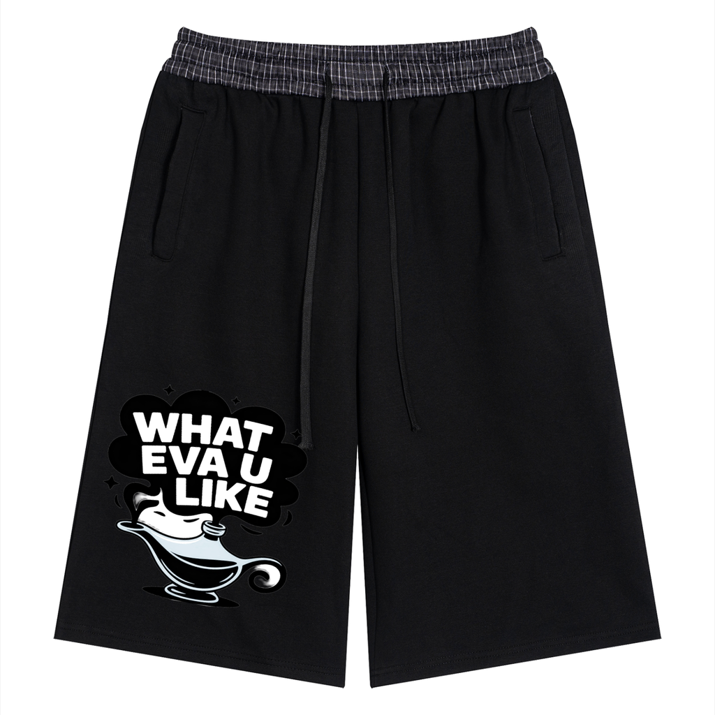 Unisex Plaid Waistband Shorts